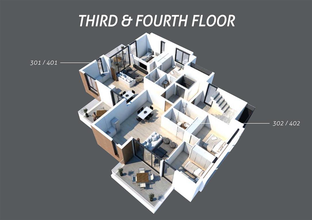 План третьего и четвертого этажа